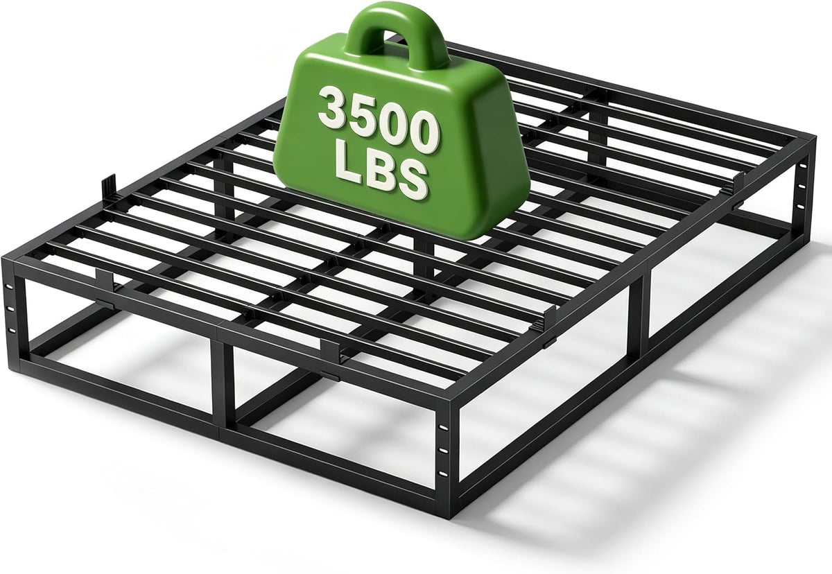14 inch kind size bed frame,metal platform upgrade, main product view