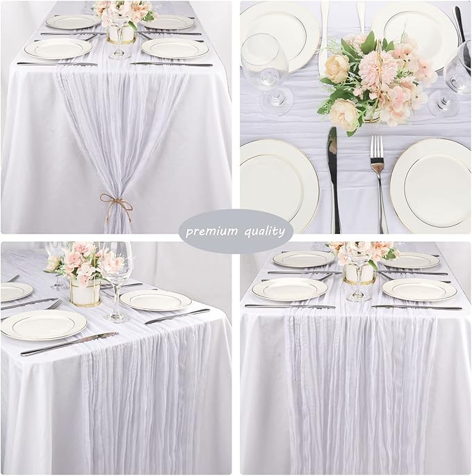 12 Pack 10Ft Cheesecloth Table Runner 35x120 Inch Boho Gauze Table Runner - Image 5