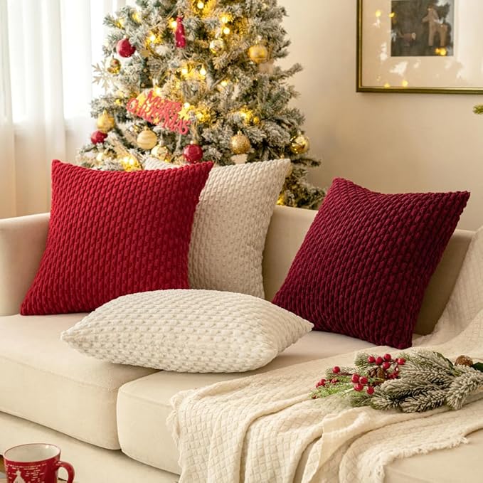 MIULEE Pack of 2 Decorative Throw Pillow Covers 22x22 Inch Soft Boho Striped - Image 8