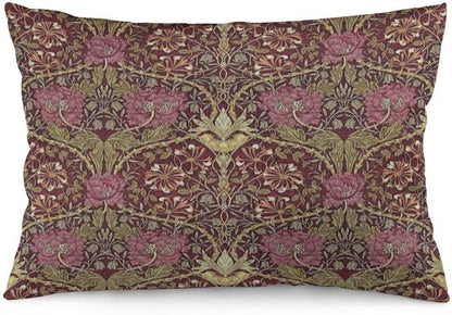 Honeysuckle Floral William Morris Throw Pillow Covers 12x20 Inch Aesthetic by Unknown