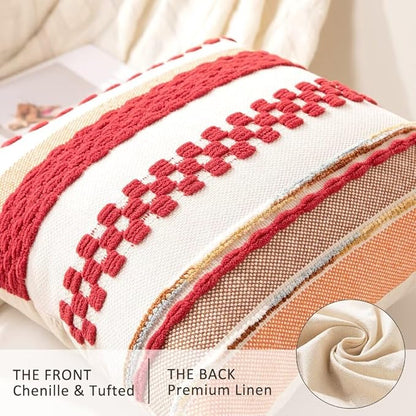 Boho Throw Pillow Covers 18x18 Set of 2 Christmas Decorative Cushion Case - Image 2