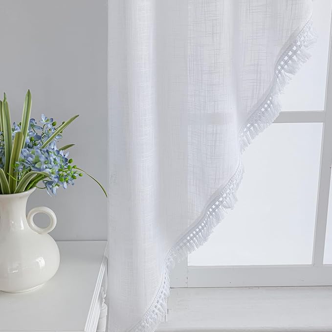 Beda Home Tassel Linen Textured Swag Valances - Image 5