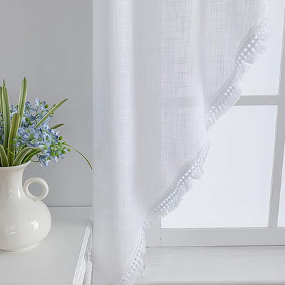 Beda Home Tassel Linen Textured Swag Valances - Image 5