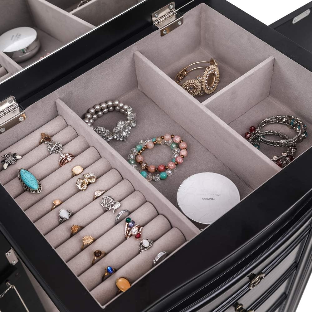 karl home large standing jewelry armoire cabinet with, close-up detail