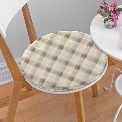 Gingham Check Foam Padded Seat Cushion by Shoblo