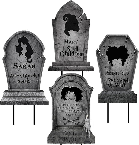Metal Halloween Graveyard Tombstones Yard Stakes Signs