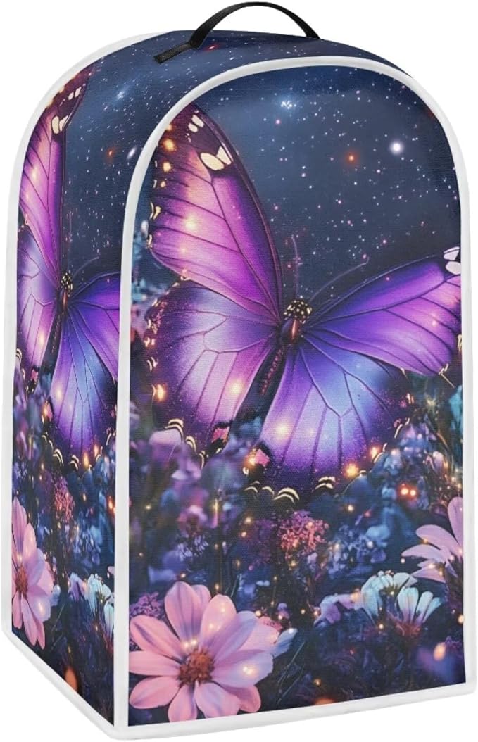 Purple Butterfly Blender Cover | Washable Smudge-Proof Appliance Protector by YUVAMAGIMO