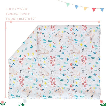 PERFEMET 5 Pieces Girls Bed in A Bag Full Size Reversible Pink Flowers - Image 7