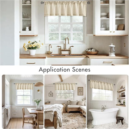 Linen Valance for Windows 2 Panels, 54x15 inch - Image 5