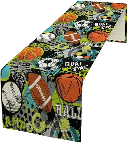 Sport Soccer Table Runner Basketball Baseball Rugby Football Sports Game Days by moderw