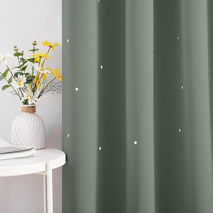 NICETOWN Kids Curtains for Bedroom Thermal Insulated Twinkle Star Curtains for - Image 2