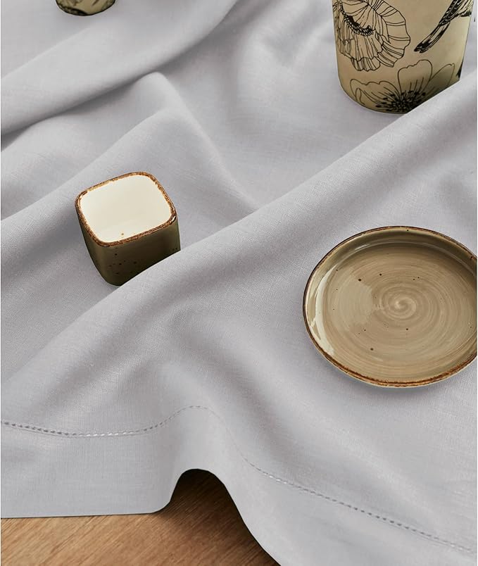 Solino Home Linen Soft Grey Table Runner 120 Inches Long - Image 3