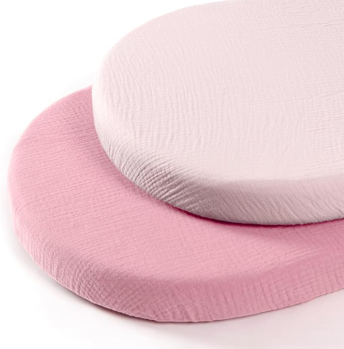 lulumoon Baby Muslin Bassinet Sheets: Cotton Bassinet Sheets Neutral by Lulumoon