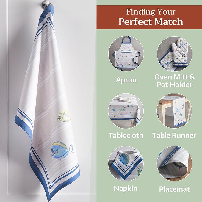 Maison d' Hermine Kitchen Towels Set of 3 100% Cotton 27.50" x 20" Reusable - Image 5