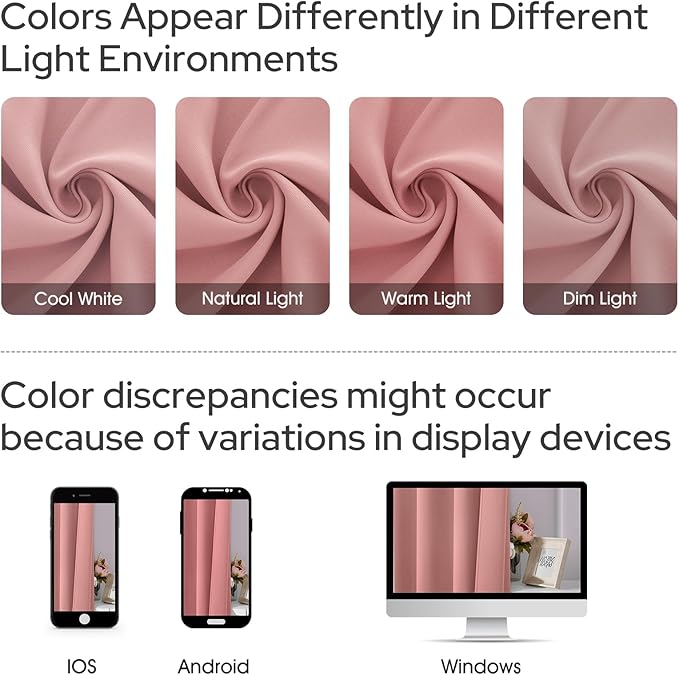 HOMEIDEAS Coral Blackout Curtains - Image 6