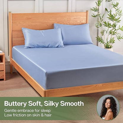 MR&HM Twin Fitted Sheet Only, Ultra-Soft Rayon Derived from Bamboo & Polyester - Image 4