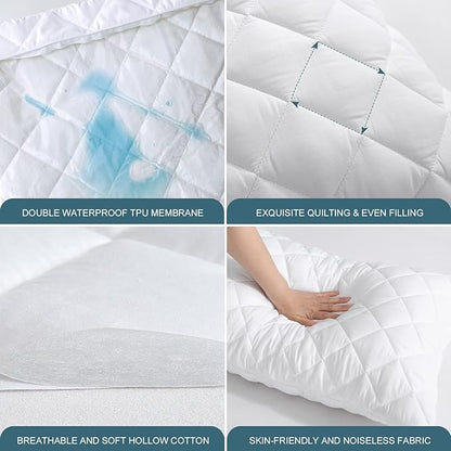 UNILIBRA Waterproof Pillow Protector Quilted Standard Size - Image 3