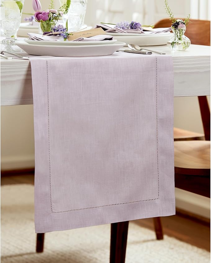 Solino Home Linen Lilac Table Runner 90 Inches Long - Image 2