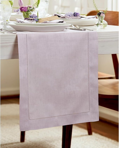 Solino Home Linen Lilac Table Runner 132 Inches Long - Image 2
