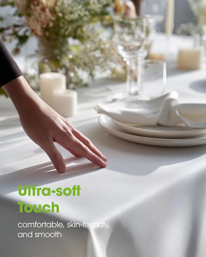 Pureegg Rectangle Table Cloth 60" x 84" – 8 Packs, Durable Polyester Tablecloth - Image 5