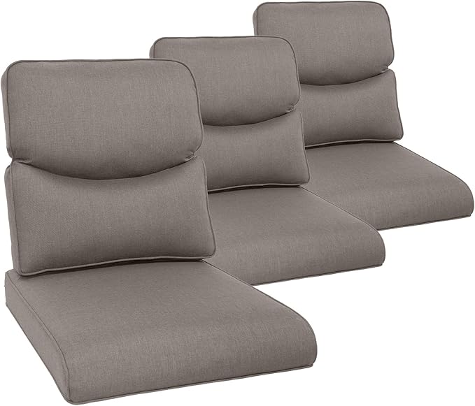 Outdoor Chair Cushion Set of 3, Waterproof Outdoor Seat Cushions 25x22 by moosprr