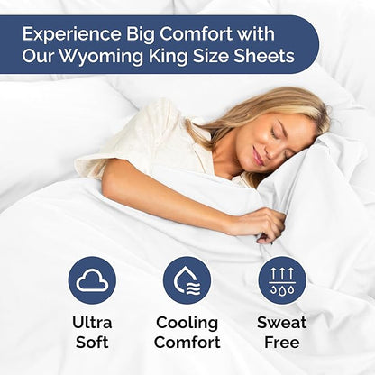 Wyoming King Sheet Set 84 x 84 – Luxury 4 PC Emperor Wyoming King Sheets - Image 4