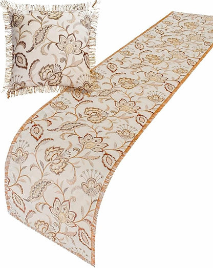 The HomeCentric King/Queen/Twin Beige Decorative Bed Runner Queen 74"x18" Bed - Image 4