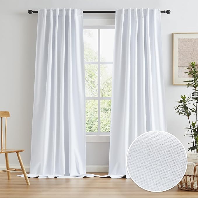 KEQIAOSUOCAI Linen 100% Blackout Curtains 120 Inches Long 2 Panels Set Burg 10 by KEQIAOSUOCAI