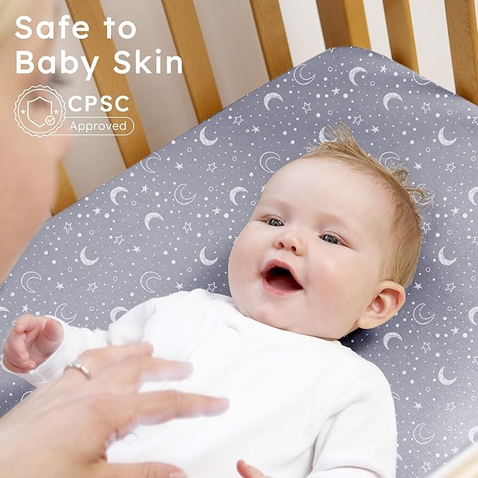 Baby Crib Sheets for Boys Girls Neutral, 2 Pack Crib Mattress Sheet for - Image 7