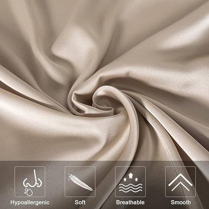 2 Pcs Mulberry Silk Pillowcase for Hair and Skin, Cooling Silk Pillow Case - Image 3