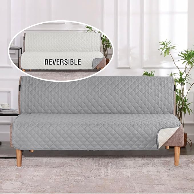 H.VERSAILTEX Reversible Futon Cover Water Repellent Armless Sofa Slipcover - Image 2