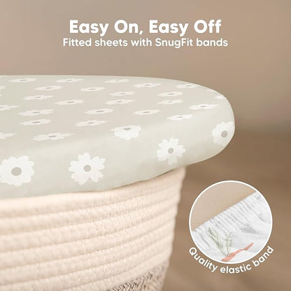 2-Pack Baby Bassinet Sheets Girl, Boy - Image 5