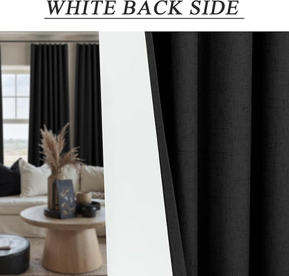 Linen Black Out Curtains 45 Inch Long 2 Panels Burg - Image 8