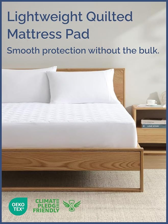 Quilted Fitted Mattress Pad Queen Size - Image 2