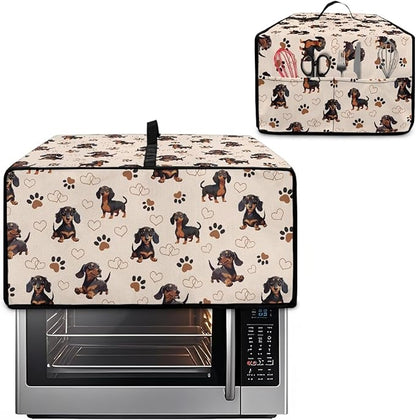 Dachshund Dog Heart Paw Print Toaster Oven Cover - Image 2