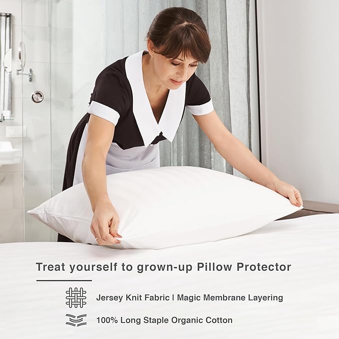FABDREAMS Organic Waterproof Pillow Protector Set King Size | Pillow Cover Set - Image 3