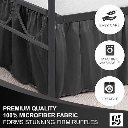 SKY BEDDINGS - Twin Size Ruffled Bed Skirt - 12 Inch Drop Dust Ruffle Bed Skirt - Image 6