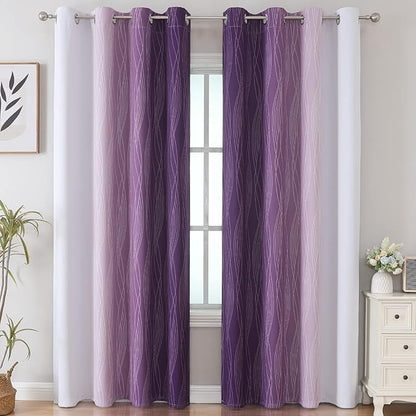 Estelar Textiler Ombre Blackout Curtains 102 Inches Long 2 Panels Set, Full - Image 2