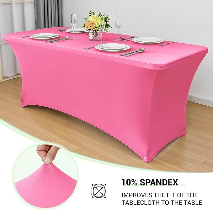 Obstal Spandex Table Cover 4ft Fitted Tablecloth Rectangular - Image 2