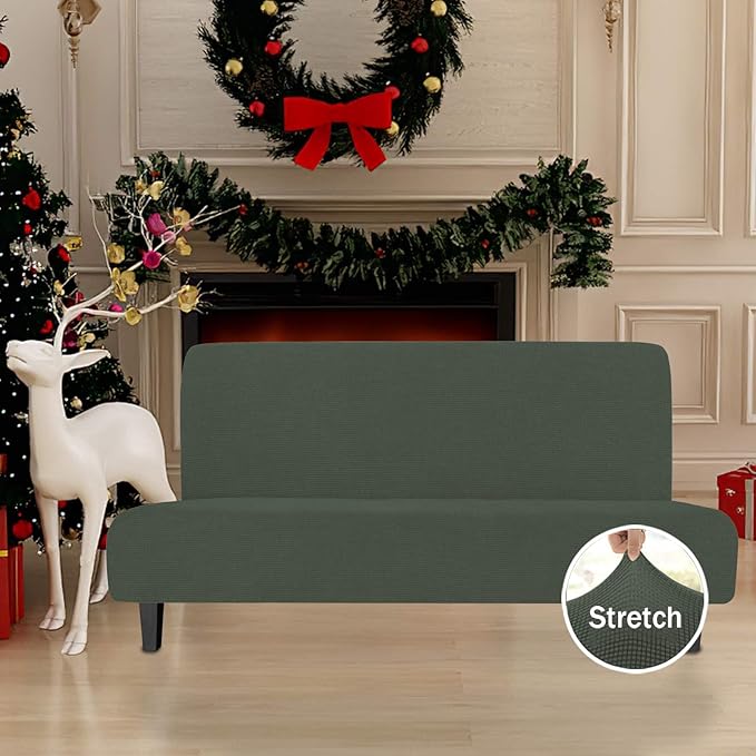 Easy-Going Stretch Futon Slipcover Armless Futon Bed Cover Furniture Protector - Image 2