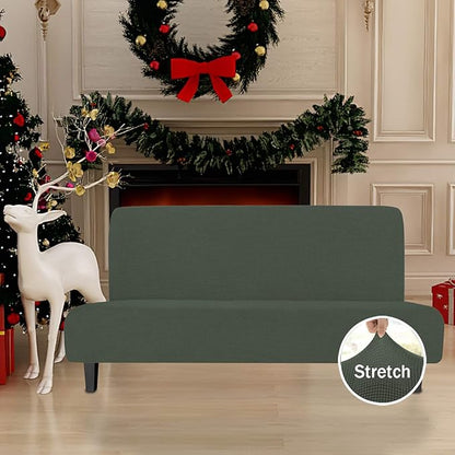 Easy-Going Stretch Futon Slipcover Armless Futon Bed Cover Furniture Protector - Image 2