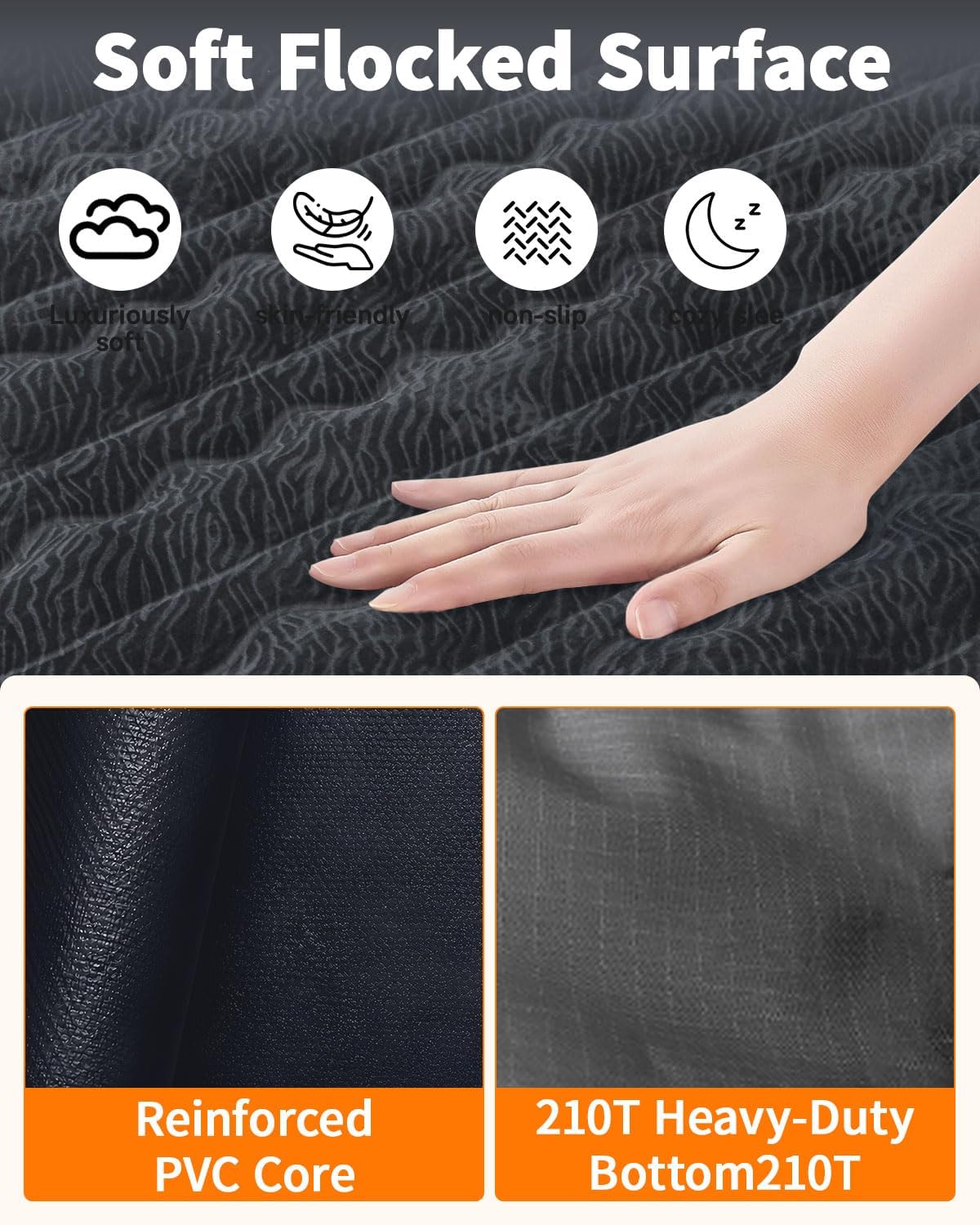 umbrauto truck bed mattress for 5'-5.2'ft, tocama mid-size, side view