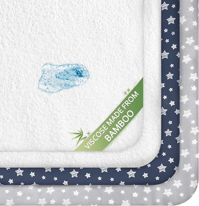 Crib Sheets & Waterproof Crib Mattress Protector by Moonsea