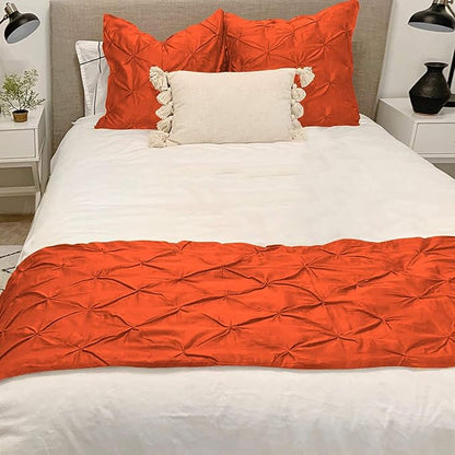 Bed Runner Set - 100% Pure Cotton 800 Thread Count - Luxury 1 Pinch Pleated Bed - Image 2