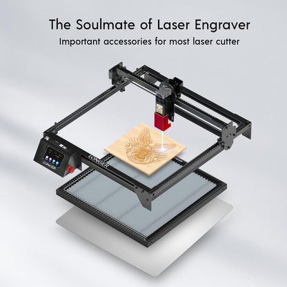 longer honeycomb laser bed, 400 x 400 mm, side view