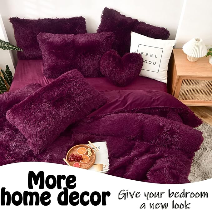 MorroMorn Decorative Pillows Covers, 2 Packs Faux Fur Pillow Cases Standard Size - Image 6