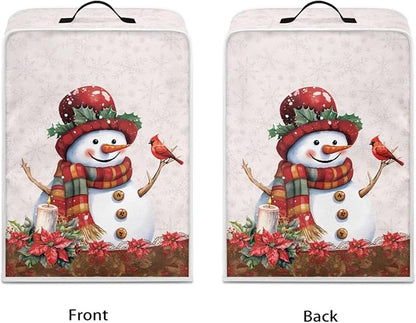 Christmas Coffee Maker Cover, Cute Snowman Cardinal Coffee Dust Protector - Image 2
