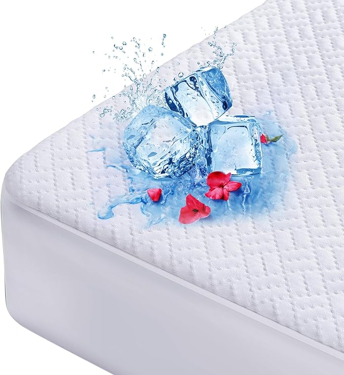 Cooling Waterproof Mattress Protector Full Size, Mattress Cover 3D Air Fabric by Hanherry
