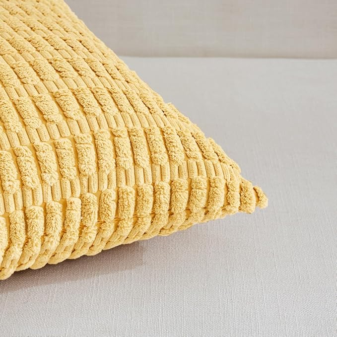 Fancy Homi 4 Packs Yellow Spring Decorative Throw Pillow Covers 16x16 Inch - Image 4
