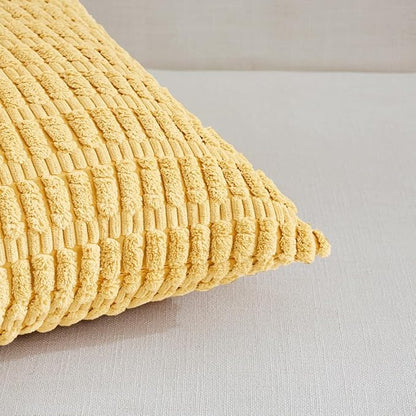 Fancy Homi 4 Packs Yellow Decorative Throw Pillow Covers 22x22 Inch - Image 4